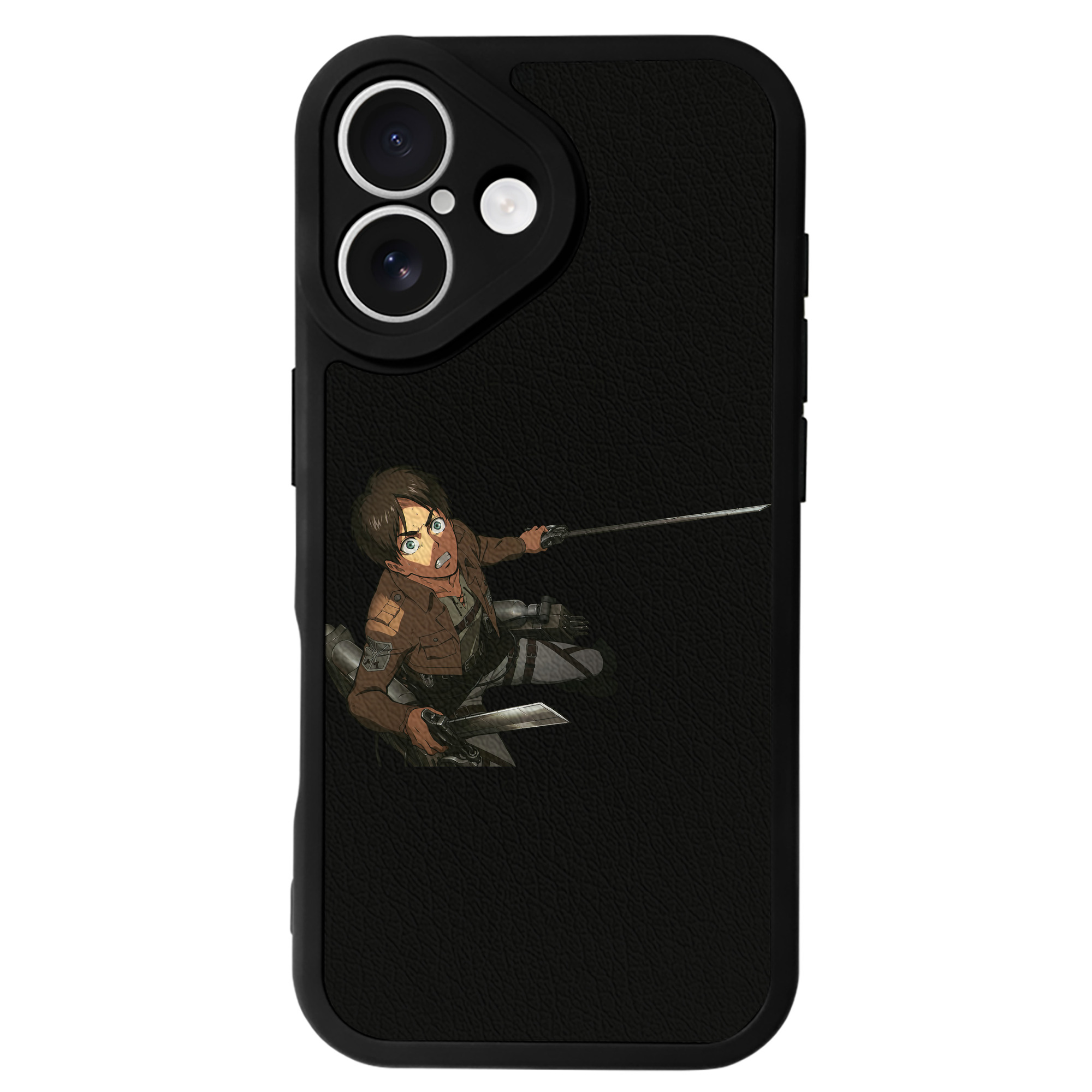 （画像用） 進撃の巨人 エレン･イェーガー Attack on Titan Eren Jäger 【iPhone 16シリーズ対応】シリコンスマホケース（レザー調） 材質：シリコン